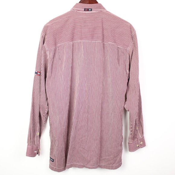 Vintage Bugle Boy Mens Medium 77 Striped Button Down Shirt - Picture 3 of 6